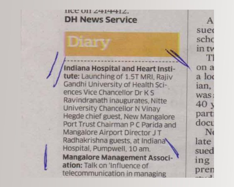 INDIANA HOSPITAL AND HEART INSTITUTE LIMITED HAD LAUNCHED MRI SERVICE ON 24th MARCH 2016